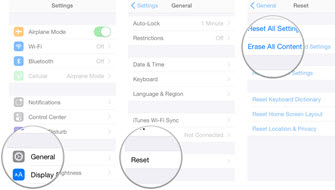 Reset iPhone for iCloud Backup Restore