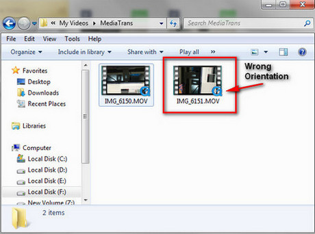 Video in wrong orientation