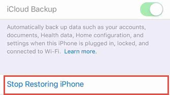 Stop Restoring iPhone