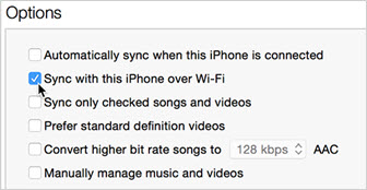 sync iPhone over WiFi