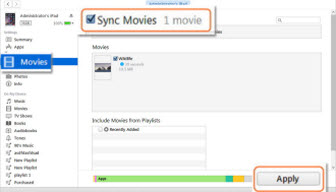 sync MP4 movies to iPad with iTunes