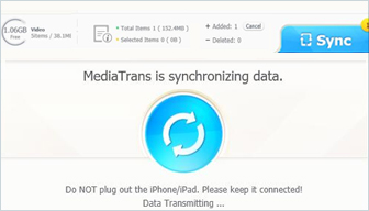 WinX MediaTrans Sync iPhone (XS) Files Selectively Step 4