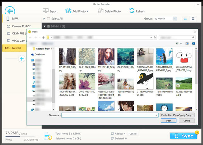 create new photo album for iPhone with WinX MediaTrans