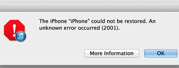 iPhone Can't Restore Backup Because of Unknown Error