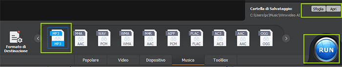 choose music output format