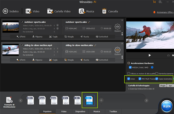 convert videos to multitrack mkv