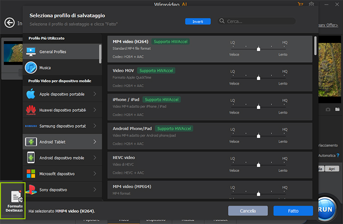 Choose Output Format