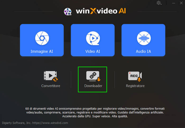 launch winXvideo AI downloader