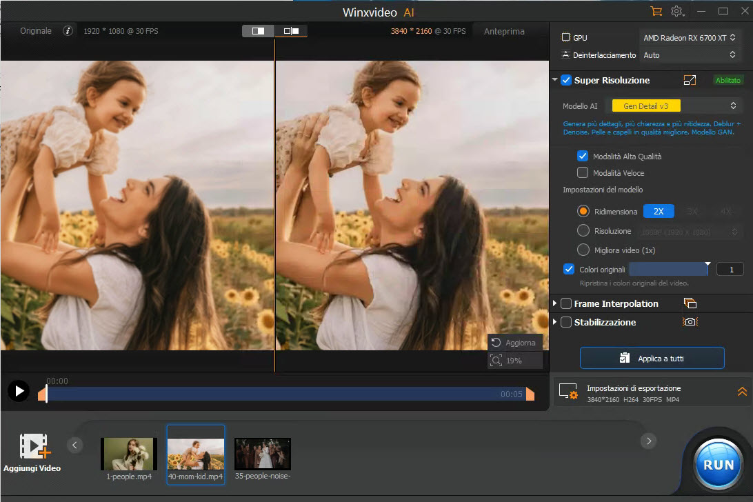 restore color to original video