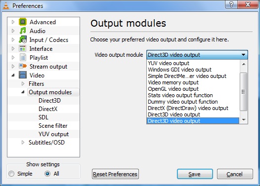 Switch video output module