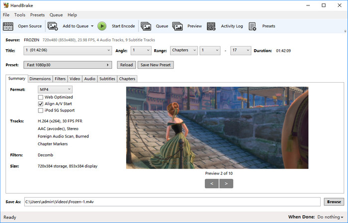 Reduce video size for YouTube with HandBrake