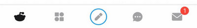 New post icon on Reddit app
