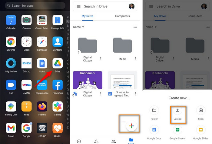Upload video to Google Drive from Android