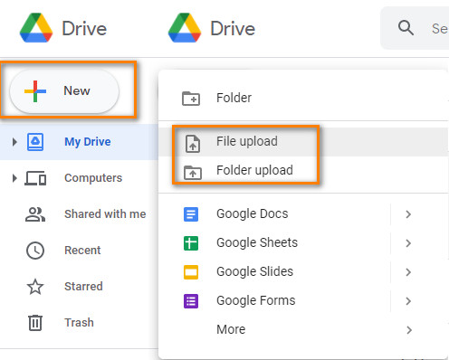 Upload video to Google Drive