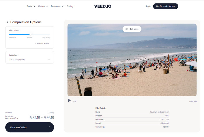 Compress video online for YouTube