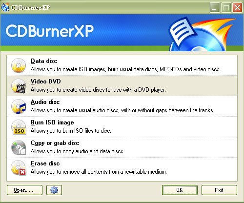 Top Free DVD Burner Software: CDBurnerXP