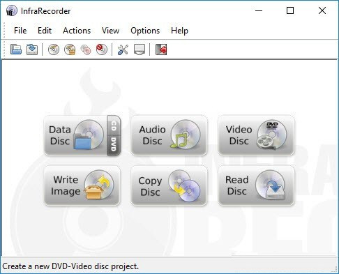 Free DVD burner for Windows - InfraRecorder