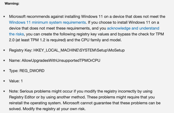 Windows 11 TPM 2.0 Bypass