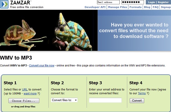 Free Convert WMV to MP3 Online