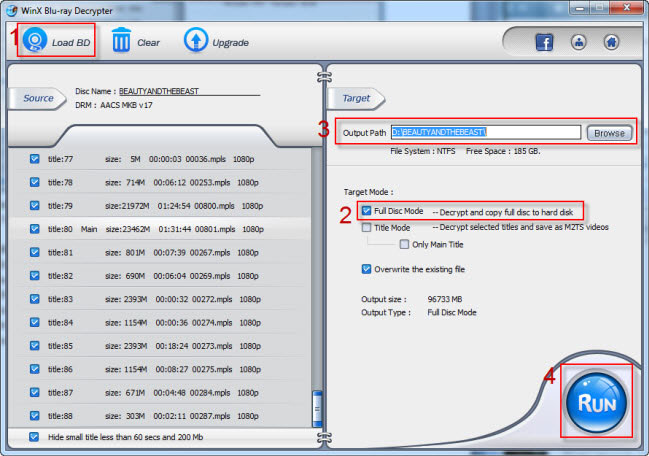 Decrypt 3D Blu-ray Disc to 2D Folder