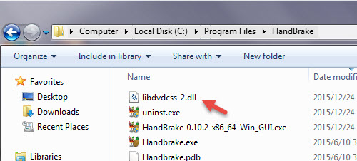 Installer Handbrake libdvdcss pour Windows