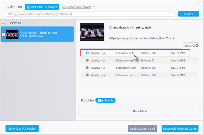 Download YouTube to AAC music