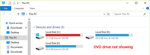 pc drive not recognizing copy protected dvds