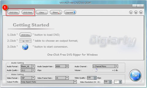 Convert DVD to 3GP - Add DVD