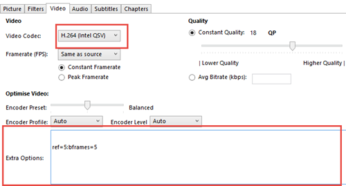 Enable Quick Sync on HandBrake