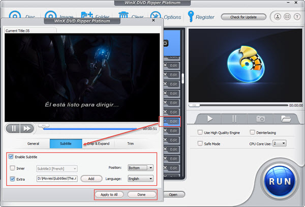 Best DVD Subtitle Editor for Windows 10 - WinX DVD Ripper Platinum
