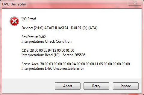 dvd decrypter visitor servo error
