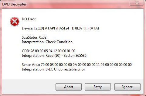 dvd decrypter tracking servo error