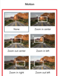 Add motion effect to video in Windows 11 Photos app