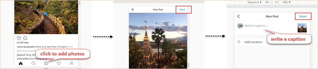 Upload to Instagram from PC with Chrome