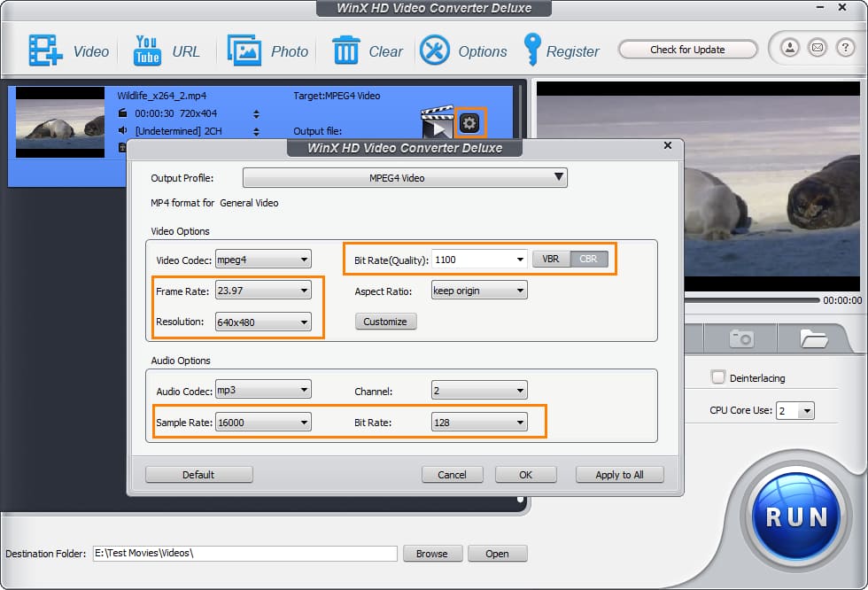 Reduce video size Reduce video size