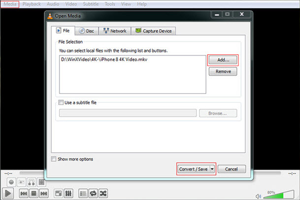 Reduce MP4 File Size using VLC