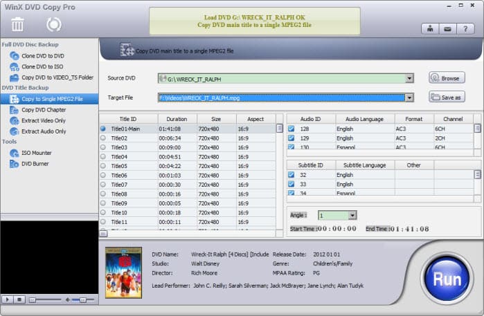 WinX DVD Copy Pro screenshot WinX DVD Copy Pro screenshot