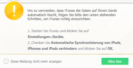 iTunes einstellen