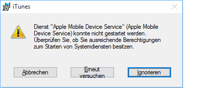 iTunes kann nicht installiert werden Windows 10