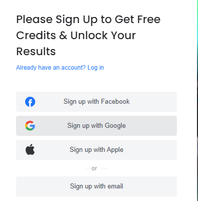 sign up to Fotor