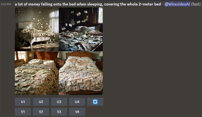 Midjourney generates AI money image