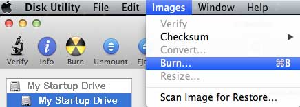 Graver une image disque sur un DVD avec Disk Utility