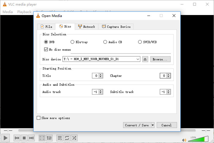 Import DVD into VLC