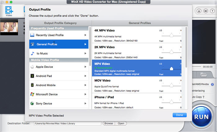 WinX HD Video Converter for Mac