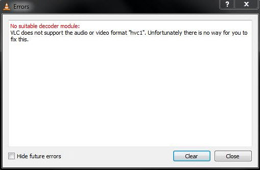 Play HVC1 codec with VLC