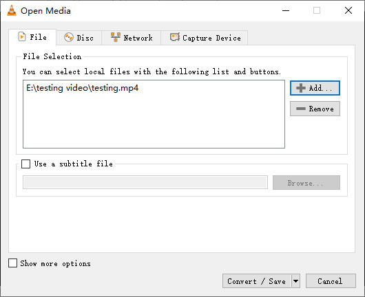 Convert X265 to MP4 VLC