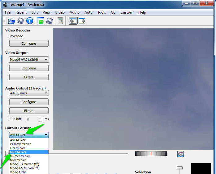 Free Remux TS to MP4 with Avidemux