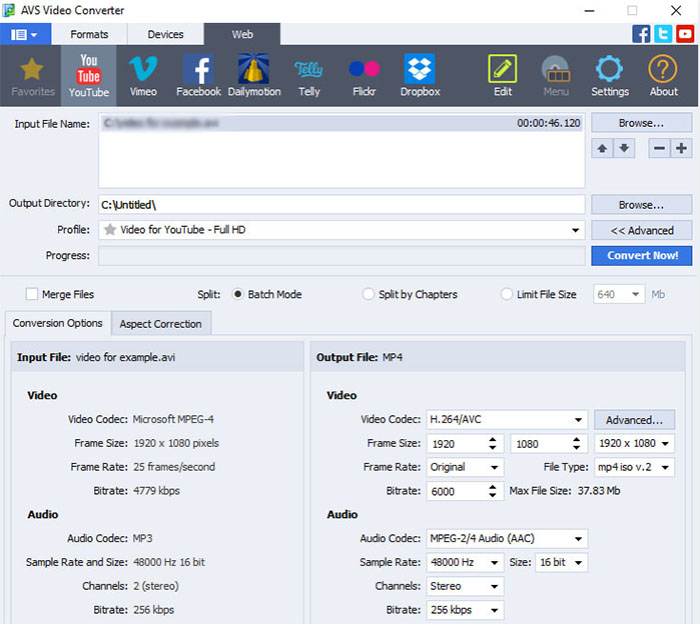 Convert TS to MP4 with AVS