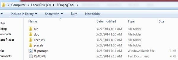 Create FFmpegTool folder