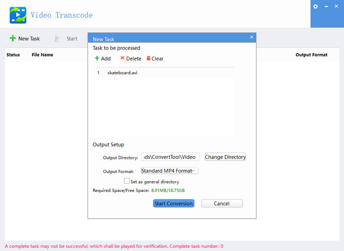 Transcode DAV to MP4